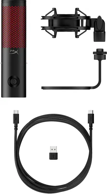 HyperX - QuadCast 2 Wired Multi-Pattern USB Electret Condenser Microphone - Black