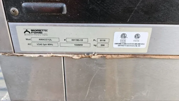 Commercial Pizza Oven Electric Stone Moretti Forni AMACC1UL 3 Deck Deck Bakery