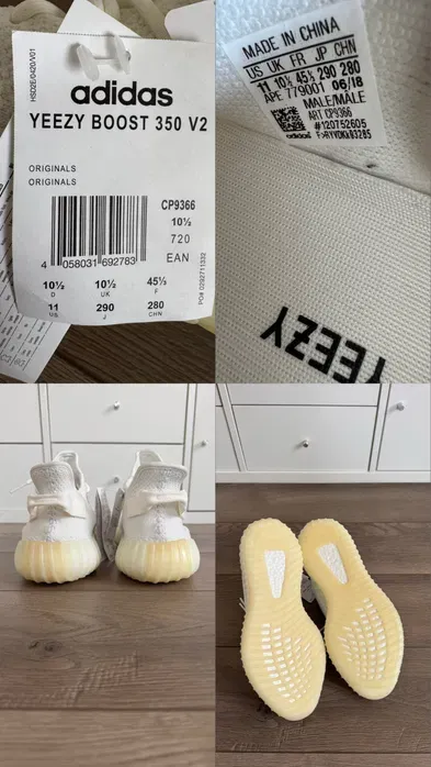 Adidas Yeezy Boost 350 v2 “Cream” – Authentic EU 45 / US 11 / UK 10.5 - 28.5 cm
