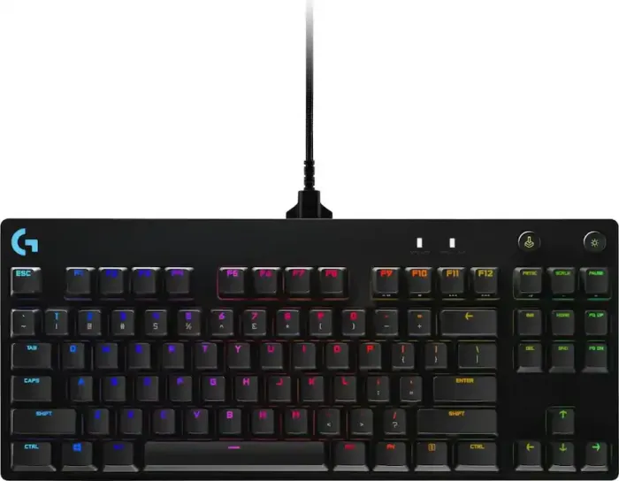 Logitech - G PRO TKL Wired Mechanical GX Blue Clicky Switch Gaming Keyboard with RGB Backlighting for PC - Black
