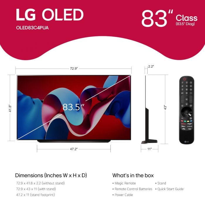 LG - 83" Class C4 Series OLED evo 4K UHD Smart webOS TV (2024)