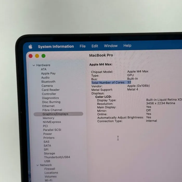 2024 Apple MacBook Pro 16" M4 Max 32C GPU 4.5GHz 36GB RAM 1TB SSD A3186 Read