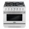COSMO 36 in. Gas Range, 5 Burners, Stainless Steel (OPEN BOX, COSMETIC IMPERFECTIONS)