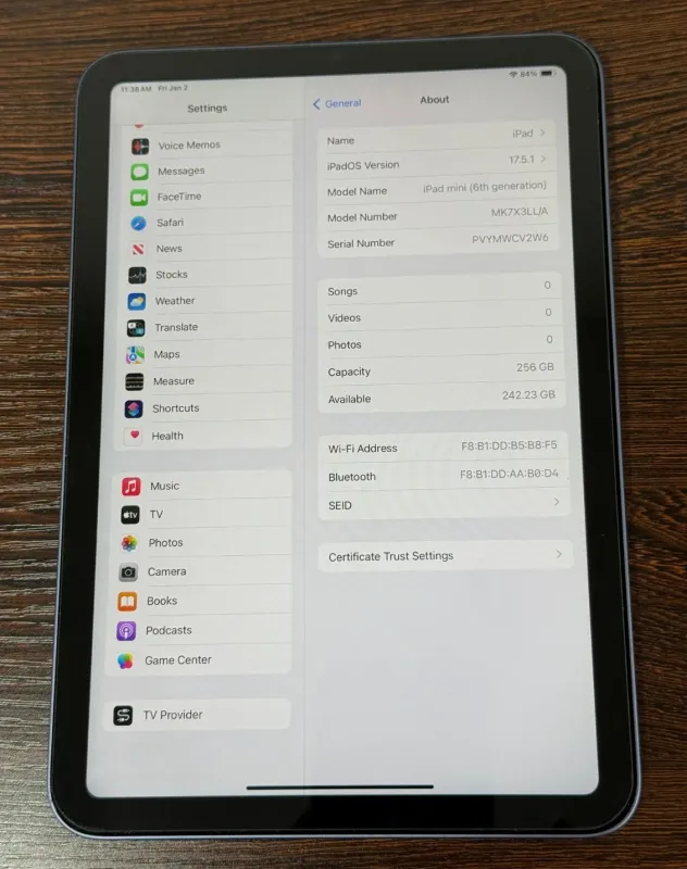 Apple iPad Mini 6th Gen - 256GB Purple - Wi-Fi