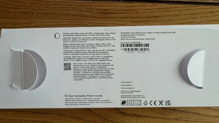 APPLE Watch Series 11 - 46 mm Jet Black Aluminium Case with Black Sport