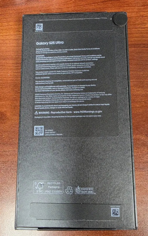 Samsung Galaxy S25 Ultra 512GB, Unlocked, Titanium Black