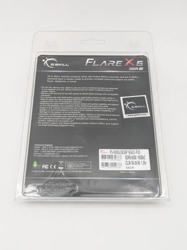 G.Skill Flare X5 32GB (2x16GB) DDR5-6000 Memory (F5-6000J3636F16GX2-FX5)