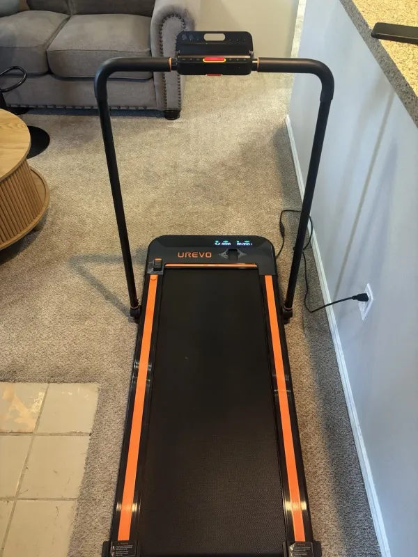 UREVO Electric Treadmill Black Orange Foldable Digital Display Home Use
