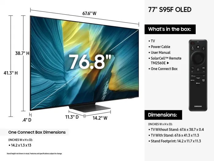 Samsung QN77S95FA 77" 4K OLED Smart TV S95F (2025)