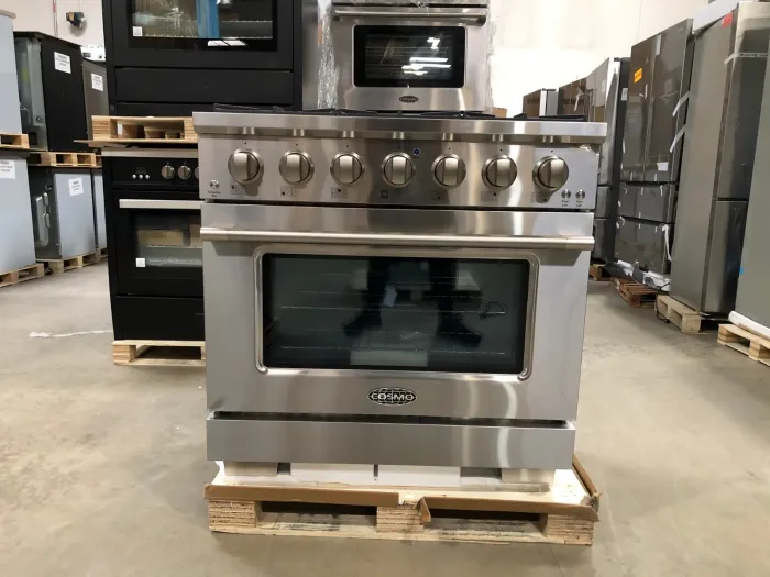 COSMO 36 in. Gas Range, 6 Burners, Stainless Steel (OPEN BOX, COSMETIC IMPERFECTIONS)